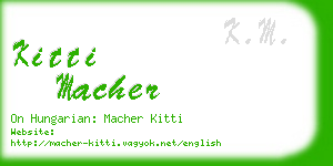 kitti macher business card